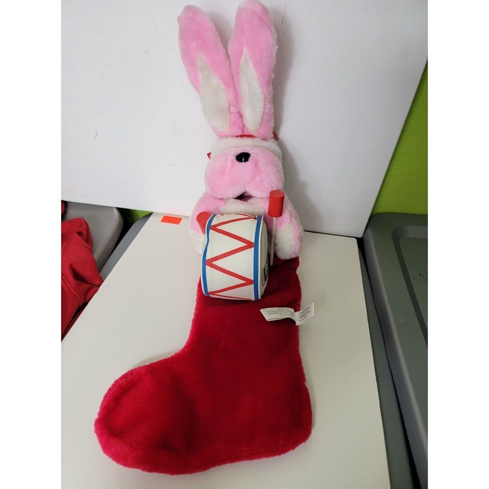 1993 Energizer Batteries Bunny With Drum Christmas Stocking Plush Vintage VTG